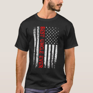 T-shirt Mens Men Men Best Uncle Ever Usa Flag 4th of July 