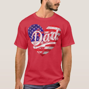 T-shirt Mens Men Patriotic American Flag Heart Motocross D