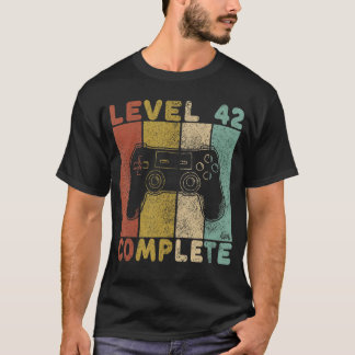 T-shirt Mens Mens 42e anniversaire Hommes Gaming Niveau 42