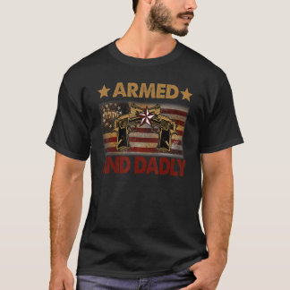 T-shirt Mens Mens Armés Et Dadure Américain Drapeau Vinta
