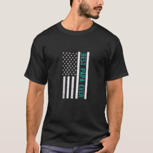 T-shirt Mens Mens Best Papa Ever Us Drapeau Pères Vintages