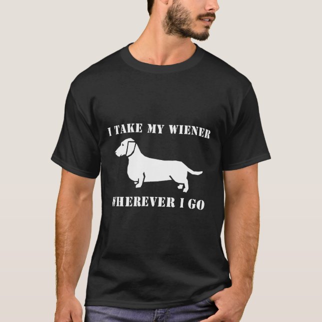 T-shirt Mens Mens Dachshund Chemise Funny Wiener Doxie Cad (Devant)