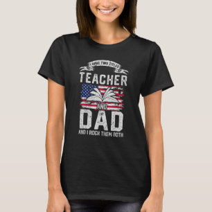 T-shirt Mens Mens Deux Titres Enseignant Et Papa Les Rock