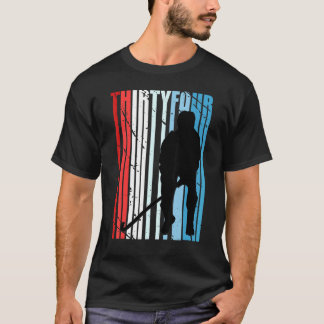 T-shirt Mens Mens Field Hockey 34e anniversaire Joueur Mot