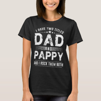 T-shirt Mens Mens J'Ai Deux Titres Papa Et Pappy