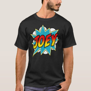 T-shirt Mens Mens Joey Nom Superhero Comédie Livre
