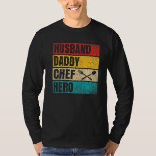 T-shirt Mens Mens Mari Daddy Chef Héros Fête des pères Pap