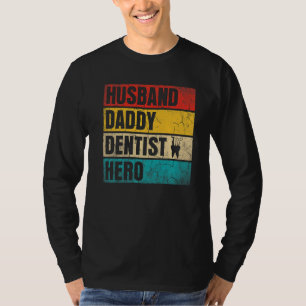 T-shirt Mens Mens Mari Daddy Dentist Hero Fête des pères