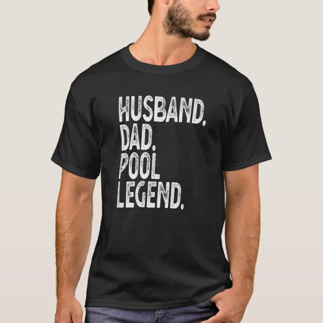 T-shirt Mens Mens Pool Player Billard Mari Papa Pool (Devant)