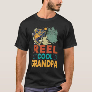 T-shirt Mens Mens Reel Cool Grandpa Pêche Fun Pères Da