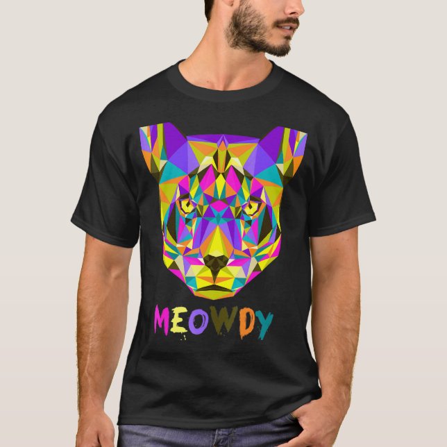 T-shirt Mens Meowdy Howdy Cat Meme Texan (Devant)