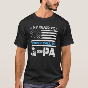 T-shirt Mens Mes Favoris Appelez-Moi G Pa Usa Flag Fath