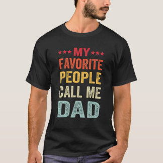 T-shirt Mens Mes Favoris Appelez-Moi Papa Fête des pères