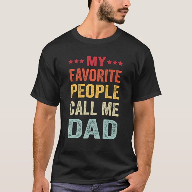 T-shirt Mens Mes Favoris Appelez-Moi Papa Fête des pères (Devant)
