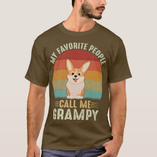 T-shirt Mens Mes Gens Favoris M'Appelent Grampy Cute Corgi