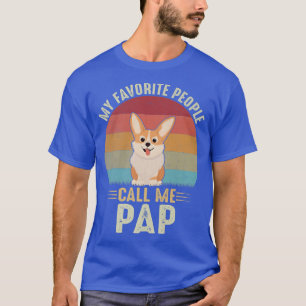 T-shirt Mens Mes Gens Favoris M'Appelent Pap Cute Corgi Lo