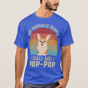 T-shirt Mens Mes Gens Favoris M'Appelent Poppop Cute Corgi