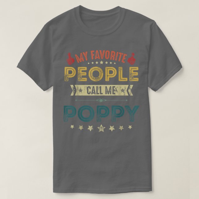 T-shirt Mens Mes Gens Favoris M'Appelent Poppy T Grand-pa (Design devant)