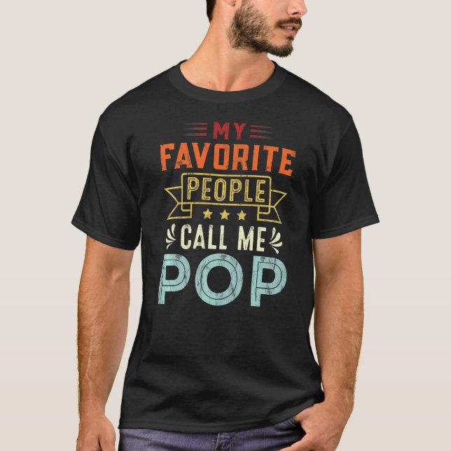 T-shirt Mens Mes gens favoris m'appellent Pop Pop Retro Fa (Devant)
