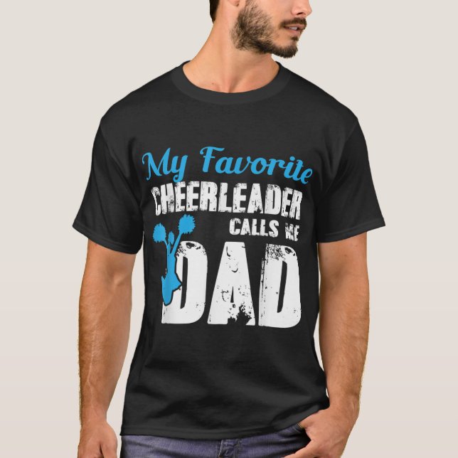 T-shirt Mens Mes Pom-pom girl Favoris M'Appelle Papa Funny (Devant)