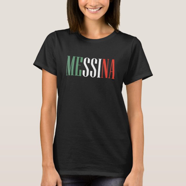 T-shirt Mens Messina Bière italienne Sicile Messine (Devant)
