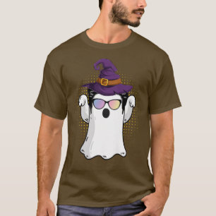 T-shirt Mens mignon fantôme porter sorcière casquette et h