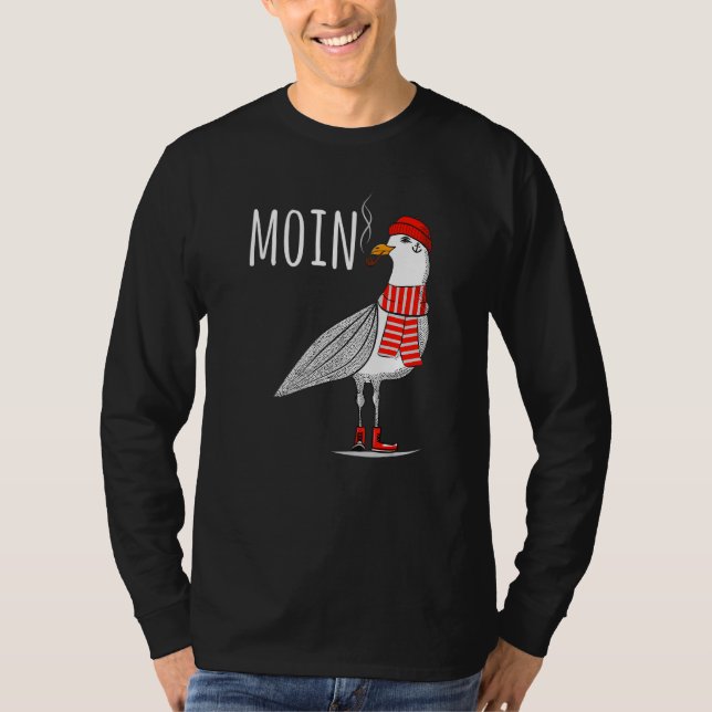 T-shirt Mens Moin Dit Seagull Oiseau Mer Voile Nord Se (Devant)