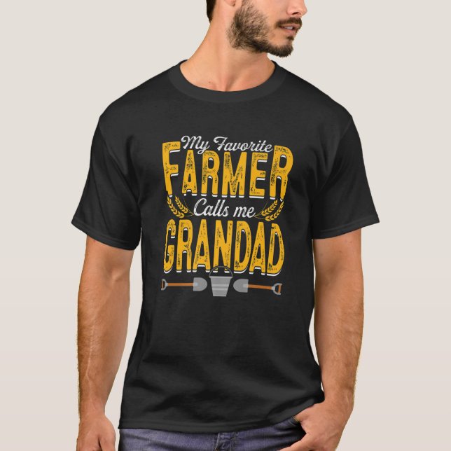 T-shirt Mens Mon Agriculteur Préféré M'Appelle Grand Agric (Devant)