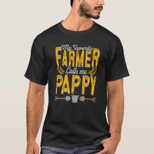 T-shirt Mens Mon Agriculteur Préféré M'Appelle Pappy Farmi