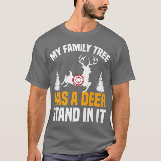 T-shirt Mens Mon Arbre Familial A Un Deer Stand Dans Il Ch