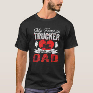 T-shirt Mens Mon Camion Favori M'Appelle Papa Truckin' Pap