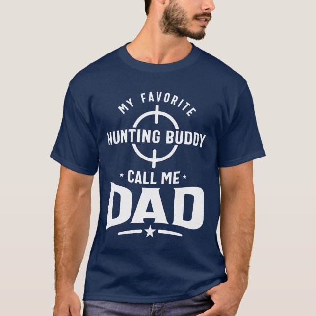 T-shirt Mens Mon Époux De Chasse Favorite M'Appelle Papa (Devant)