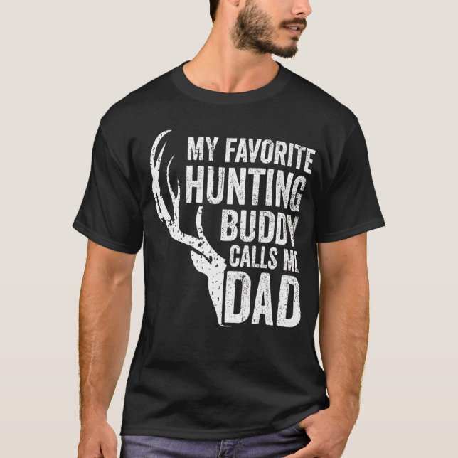 T-shirt Mens Mon Époux De Chasse Favorite M'Appelle Papa D (Devant)