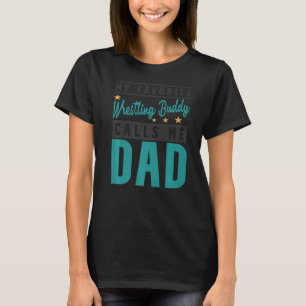 T-shirt Mens Mon Époux De Lutte Préféré M'Appelle Papa Wre
