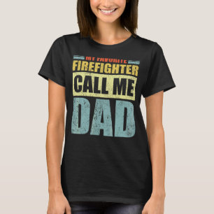 T-shirt Mens Mon Favori Pompier M'Appelle Papa Père