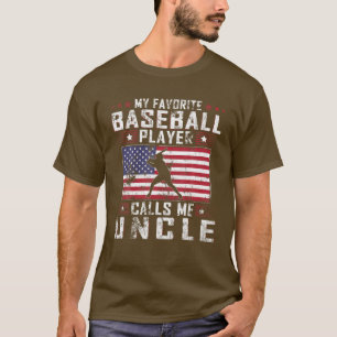 T-shirt Mens Mon Joueur De Baseball Préféré M'Appelle Oncl