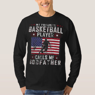 T-shirt Mens Mon Joueur De Basket Favori M'Appelle Godfat