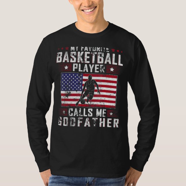 T-shirt Mens Mon Joueur De Basket Favori M'Appelle Godfat (Devant)