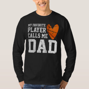 T-shirt Mens Mon Joueur De Basket Favori M'Appelle Papa Ba