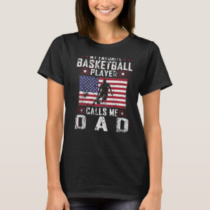 T-shirt Mens Mon Joueur De Basket Favori M'Appelle Papa Fa