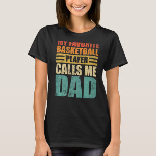 T-shirt Mens Mon Joueur De Basket Favori M'Appelle Papa Fa