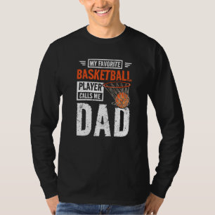T-shirt Mens Mon joueur de basket préféré m'appelle papa