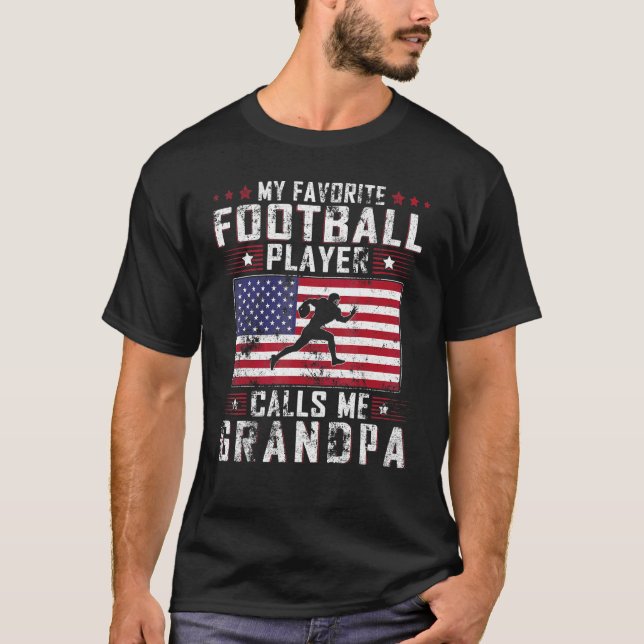 T-shirt Mens Mon Joueur De Football Favori M'Appelle Grand (Devant)