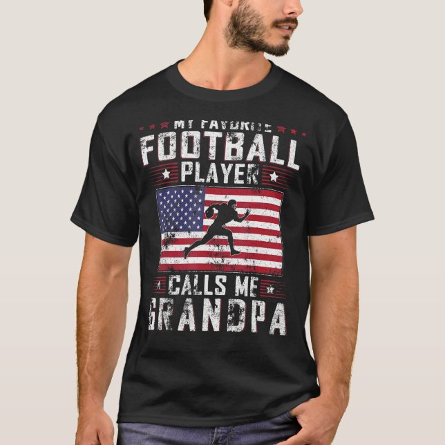 T-shirt Mens Mon Joueur De Football Favori M'Appelle Grand (Devant)