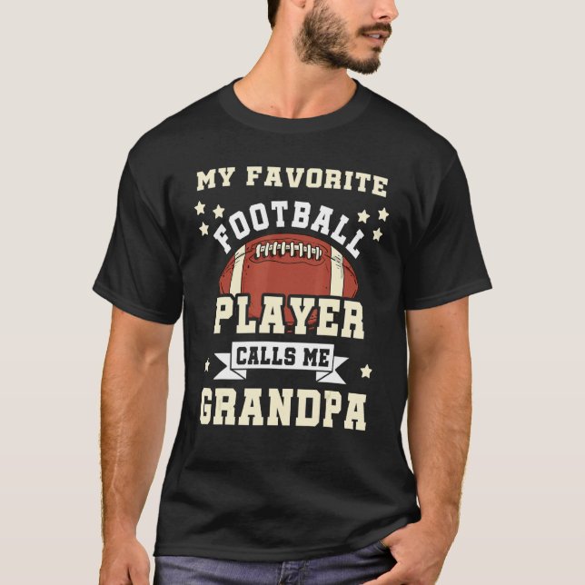 T-shirt Mens Mon Joueur De Football Favori M'Appelle Grand (Devant)
