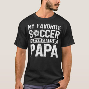 T-shirt Mens Mon Joueur De Football Préféré M'Appelle Papa