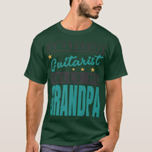 T-shirt Mens Mon Joueur De Guitare Favori M'Appelle Grand-