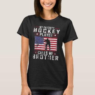 T-shirt Mens Mon Joueur De Hockey Favori M'Appelle Frère F