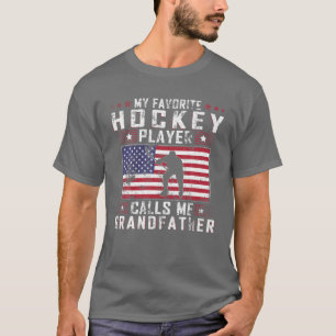 T-shirt Mens Mon Joueur De Hockey Favori M'Appelle Grand-P