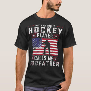 T-shirt Mens Mon Joueur De Hockey Préféré M'Appelle Parrai